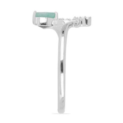 BUY 925 SILVER NATURAL EMERALD GEMSTONE CLASSIC  RING